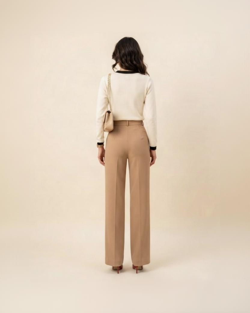 Blusa con Ribetes y Botones Dorados