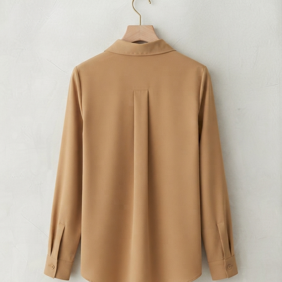 Blusa de Cuello en V con Pliegues