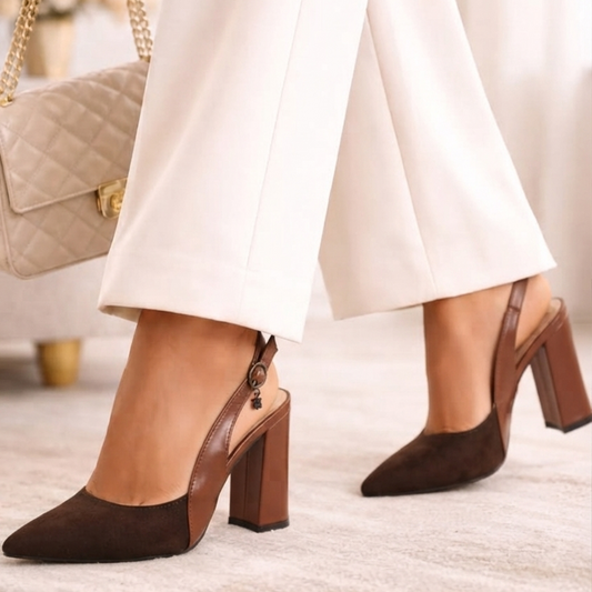 Zapatos de Tacón Ancho con Punta Elegante