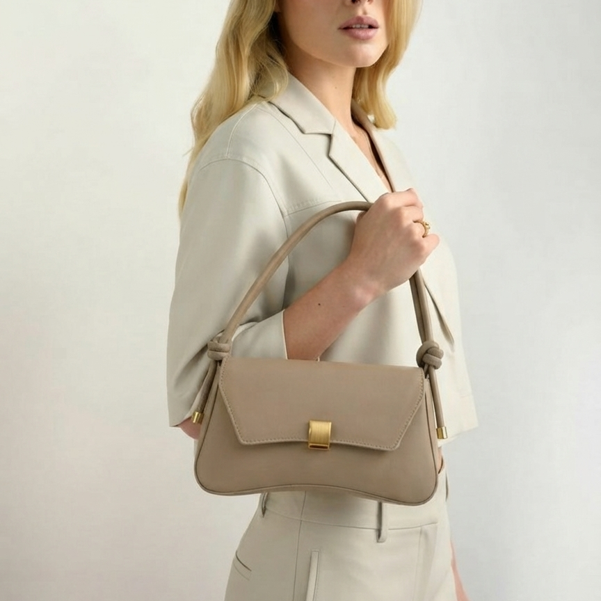 Cartera de Hombro con Hebilla Metálica